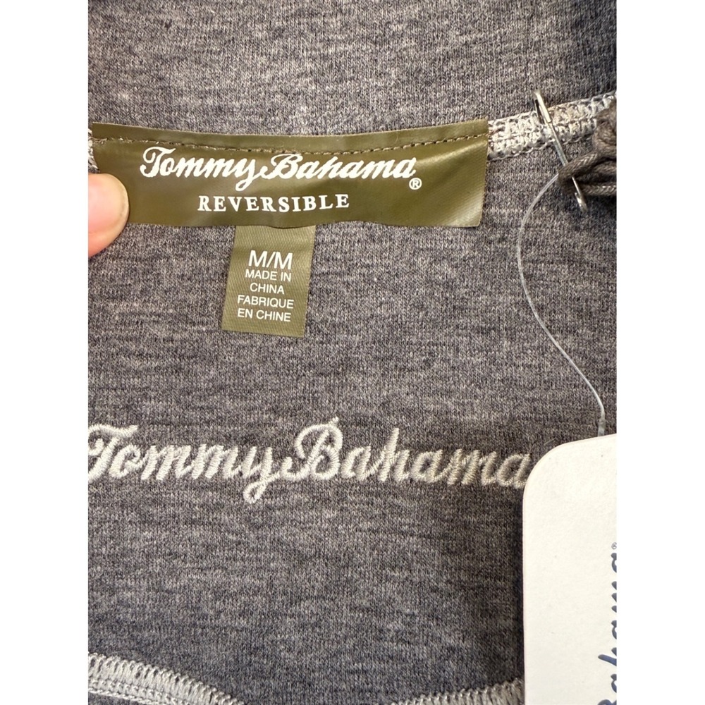Tommy Bahama Marled Flip Side Reversible 1/4 Zip Dress Silver Streak Heather M - Picture 5 of 15
